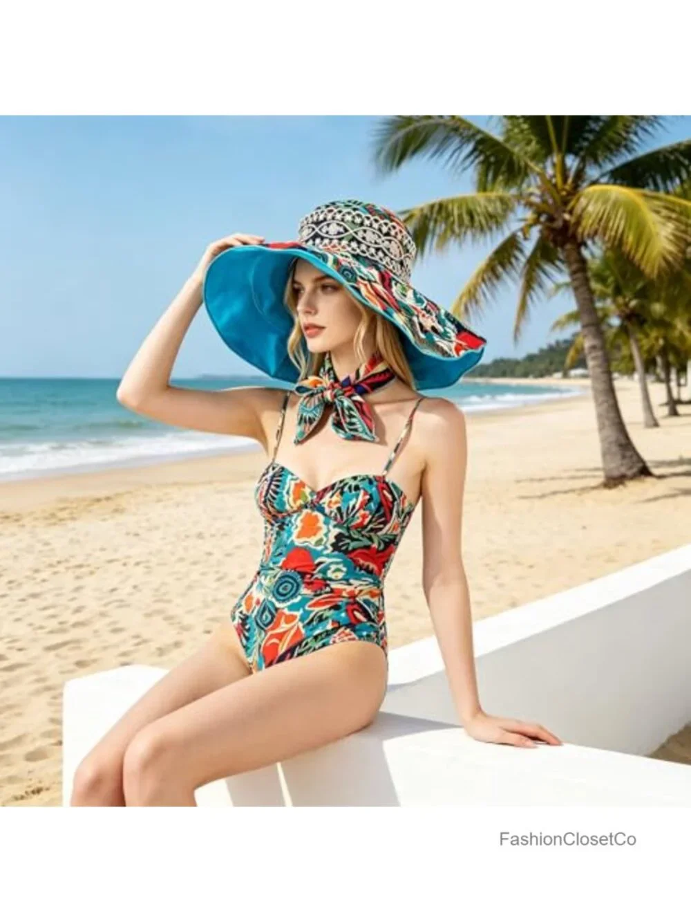 Foldable Sun Hat UPF 50+ Reversible Floppy Wide Brim Beach Bucket Hat